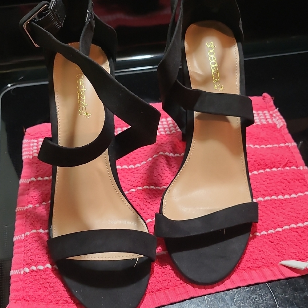 Shoe Dazzle Black Strappy Heels